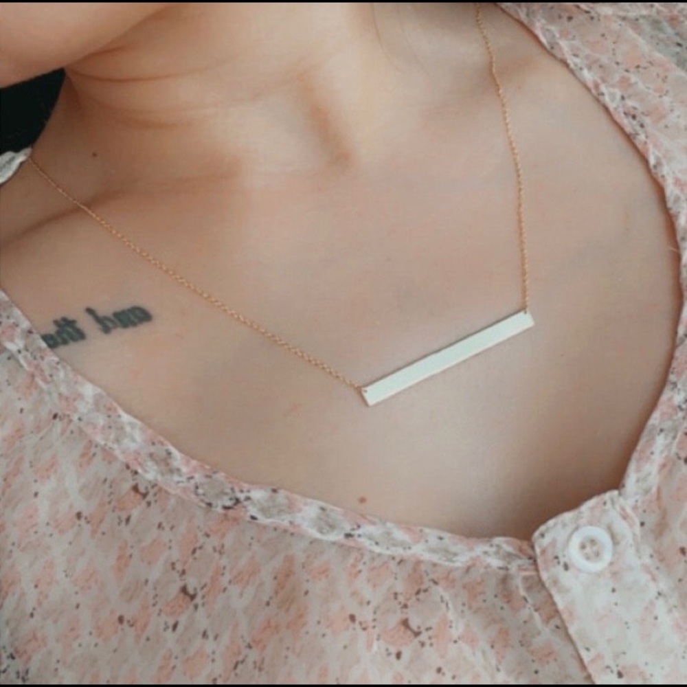 Custom 925 Sterling silver bar necklace with any name